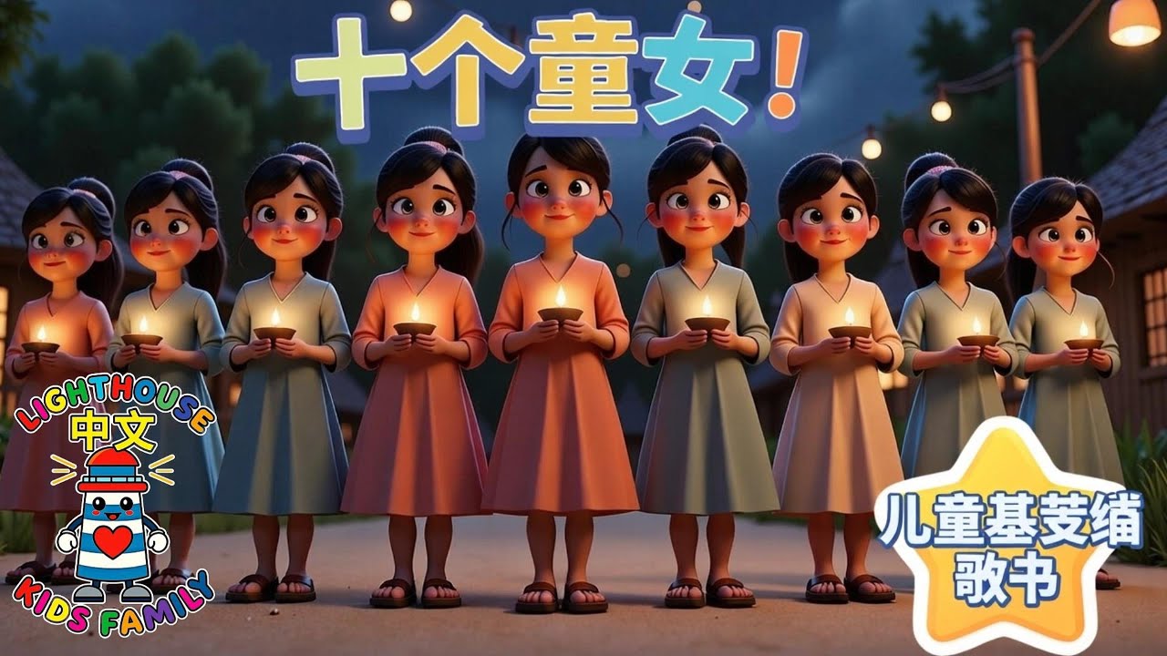 十个童女（马太福音25:1–13） | 儿童基督教歌曲 | Lighthouse Kids Family– 中文