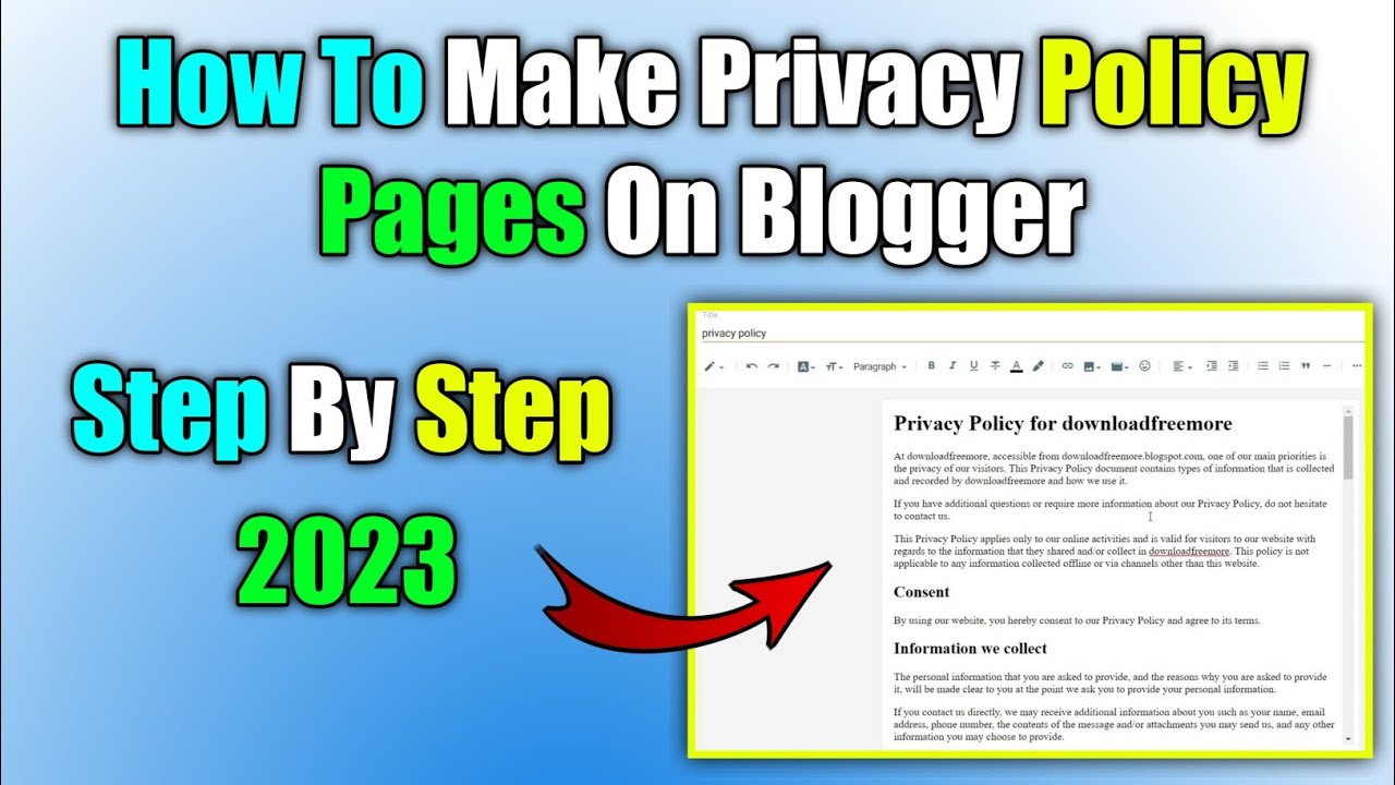 How To Make Privacy Policy Page On Blogger/Wordpress | Privacy Policy Page Kaise create Kare 2023