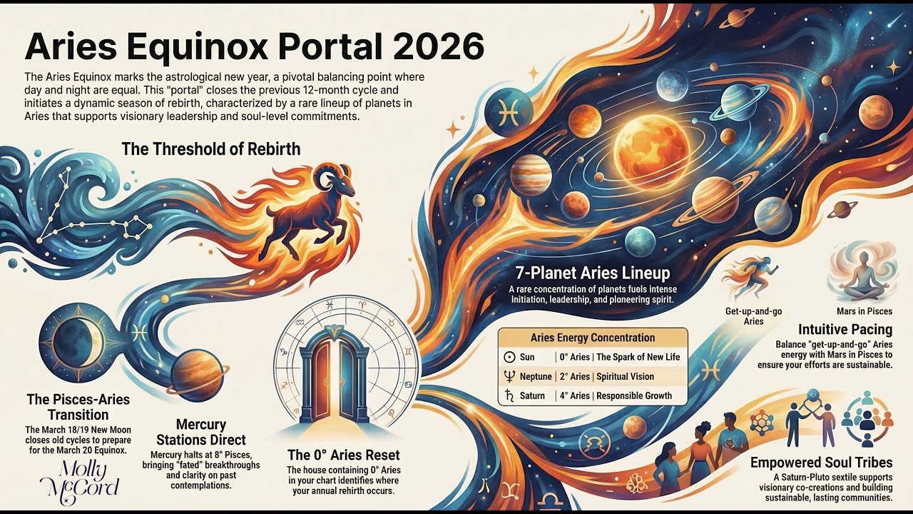 Aries Equinox Portal 2026 ~ Sun Enters Aries, Mercury Stations Direct, Aries Stellium