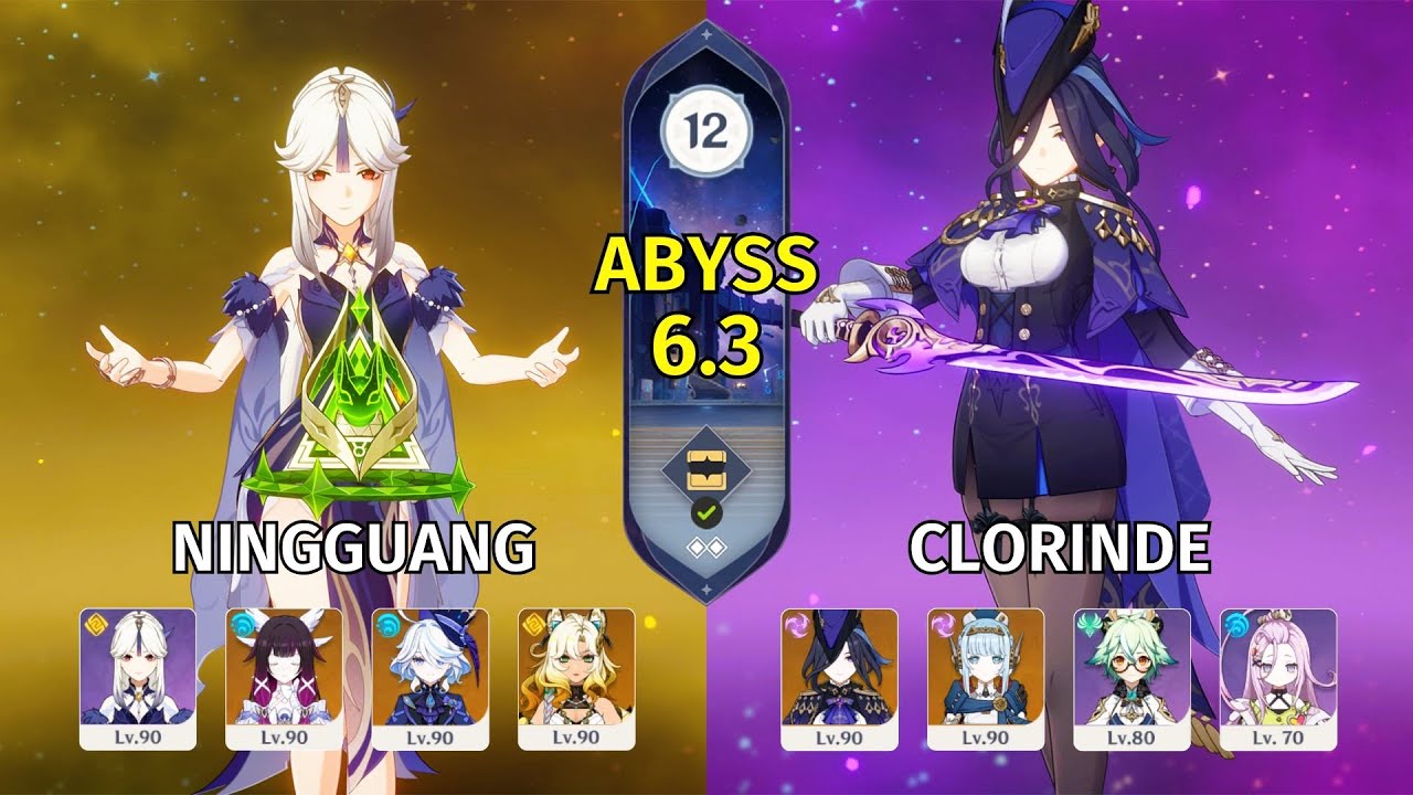 C6 Ningguang & C0 Clorinde - Genshin Impact Abyss 6.3 - Floor 12