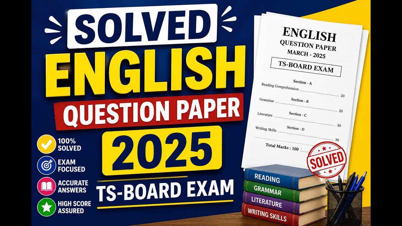 10TH CLASS SOLVED ENGLISH QUESTION PAPER 2025 TS BOARD || ENGLISH MEDIUM