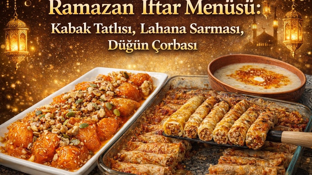 Ramazan İftar Menüsü: Lahana Sarması + Düğün Çorbası + Kabak Tatlısı | Ev Yapımı Tarifler