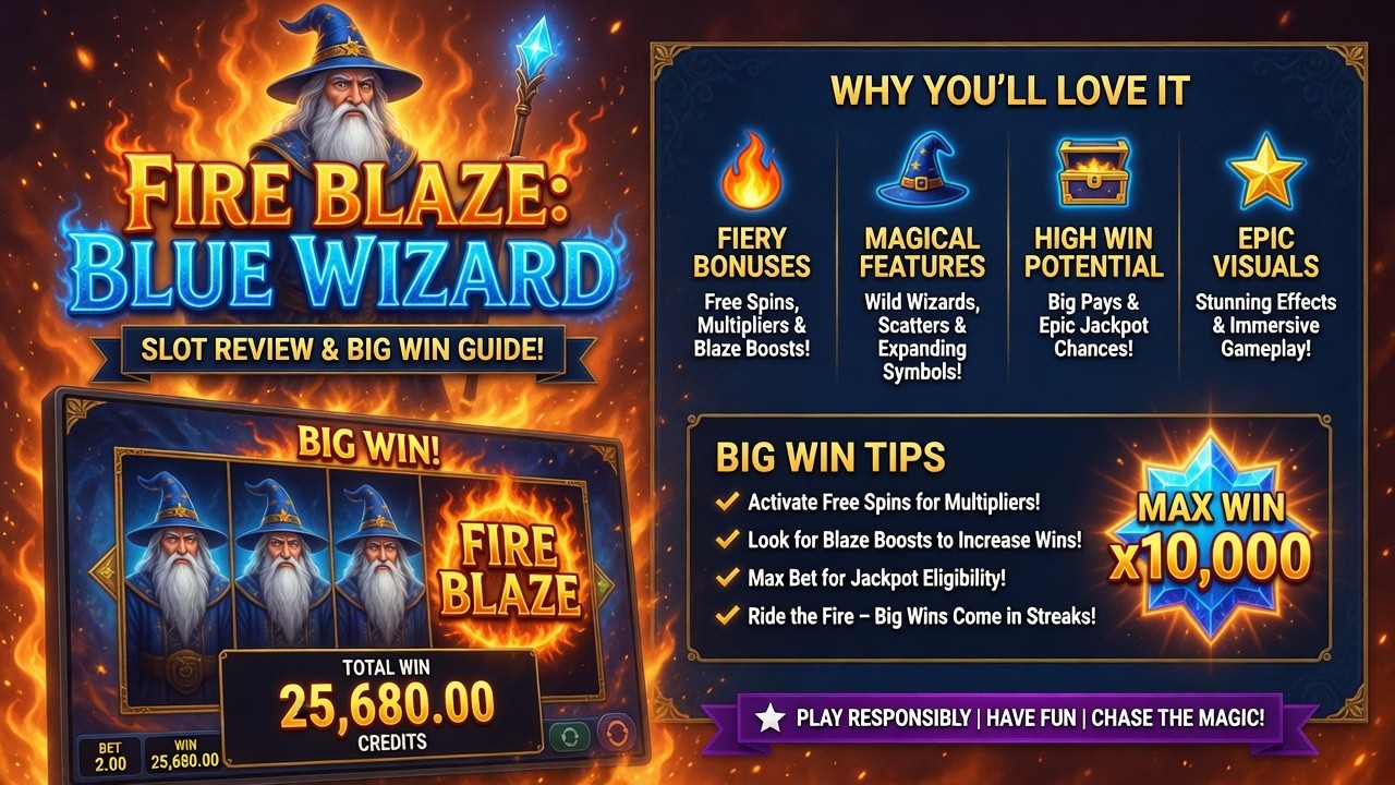 Fire Blaze Blue Wizard Slot Review & Big Win Guide! 🧙&zwj;♂️✨