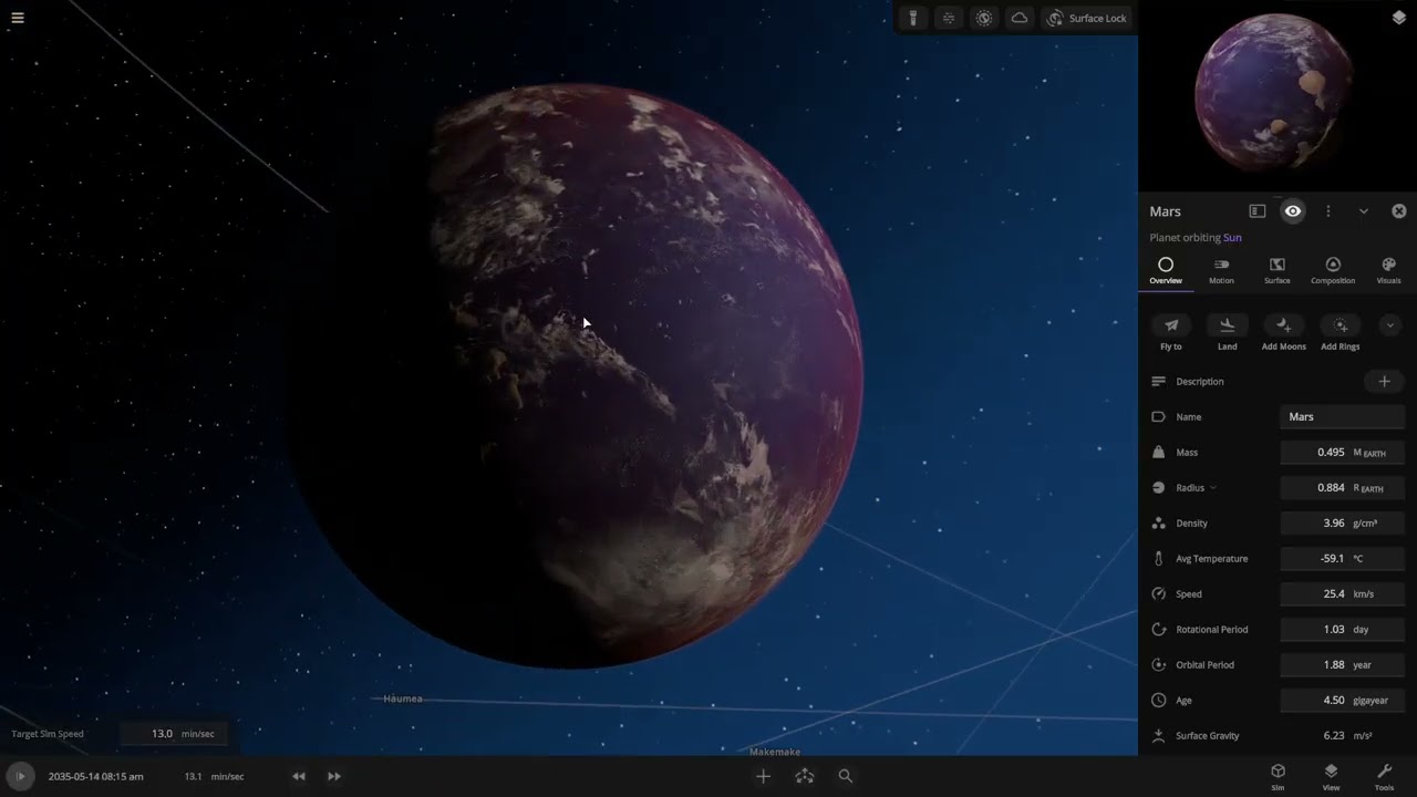 Universe Sandbox but transforming mars