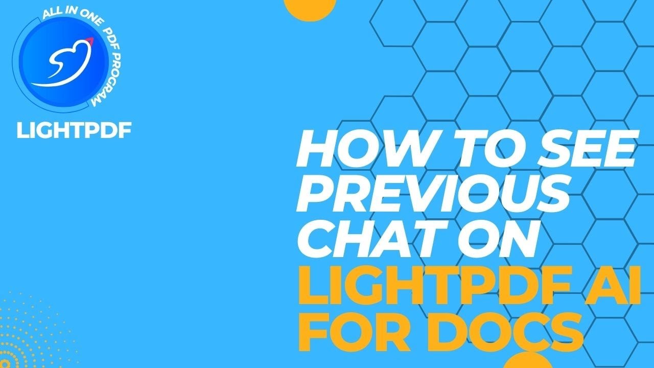 [LightPDF FAQ] How to See Previous Chat on LightPDF Chatdoc
