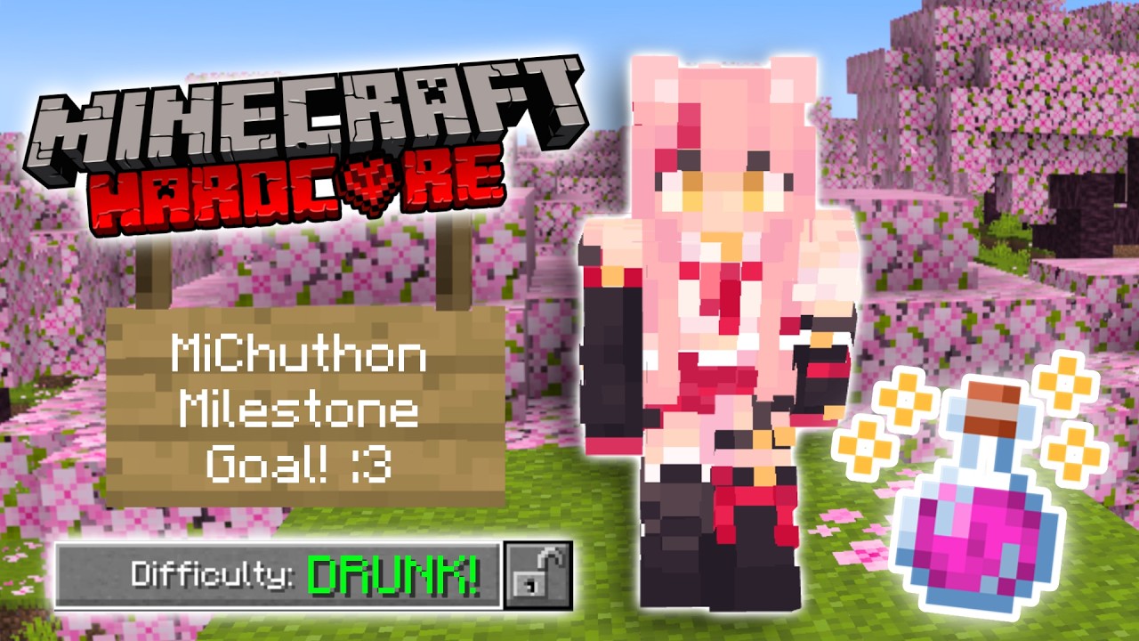 🌸MiChuthon goal! Playing Minecraft Hardcore for the first time drunk...🩸 | VOD | 3/07/2026