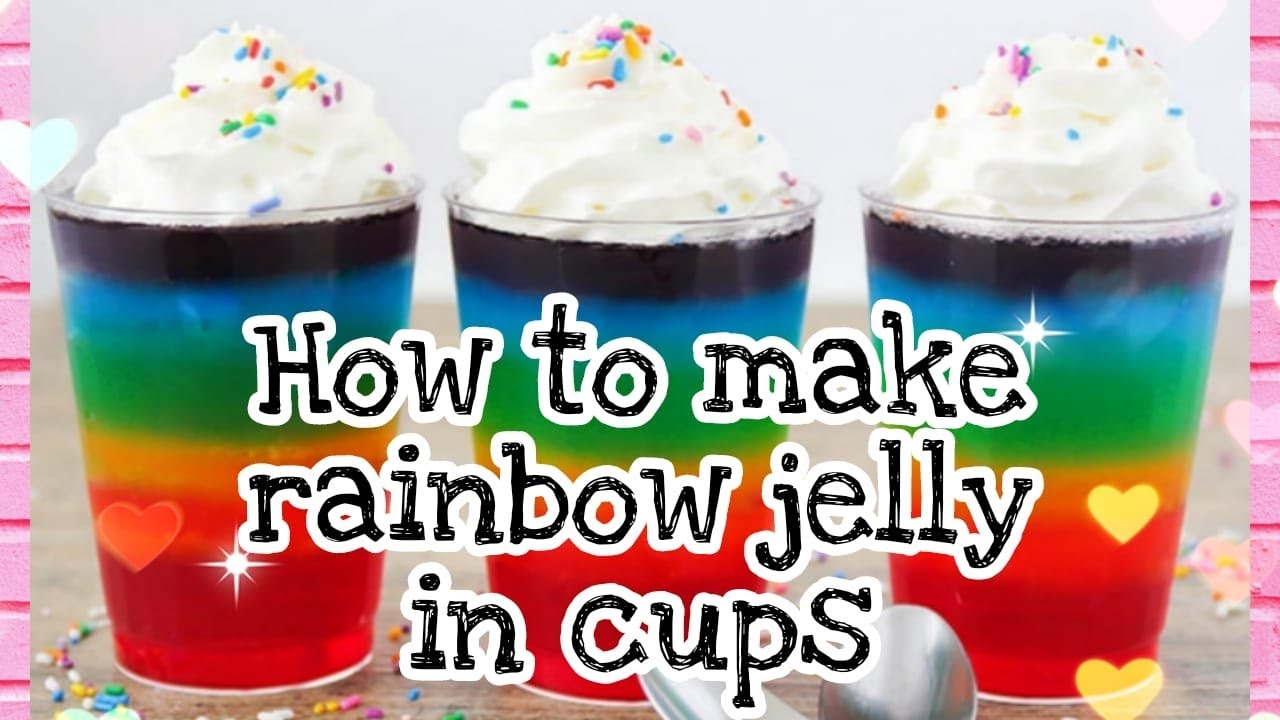 How to make Rainbow jelly in cups 🌈