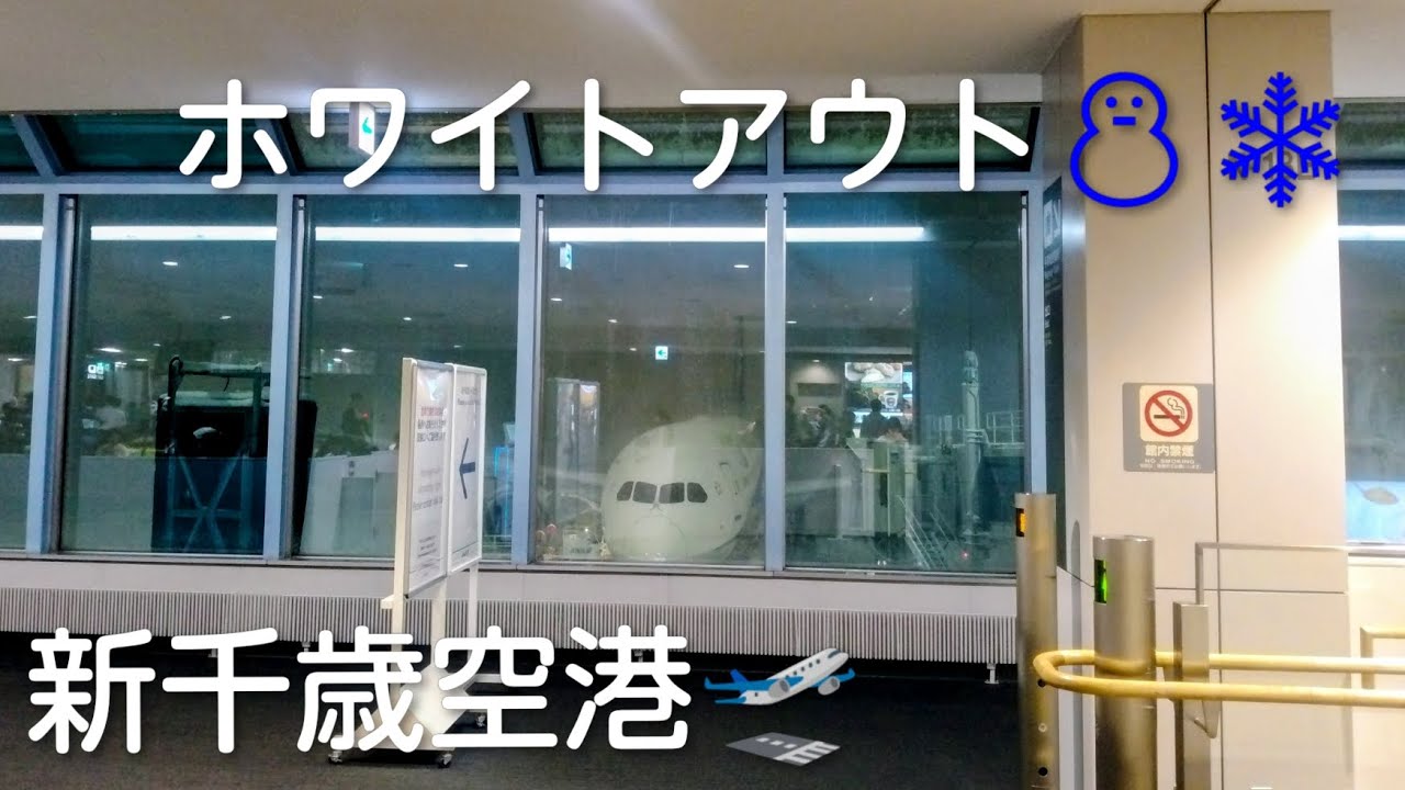 新千歳空港🛫 ホワイトアウト⛄❄  遅延・欠航の連発 New-Chitose airport whiteout