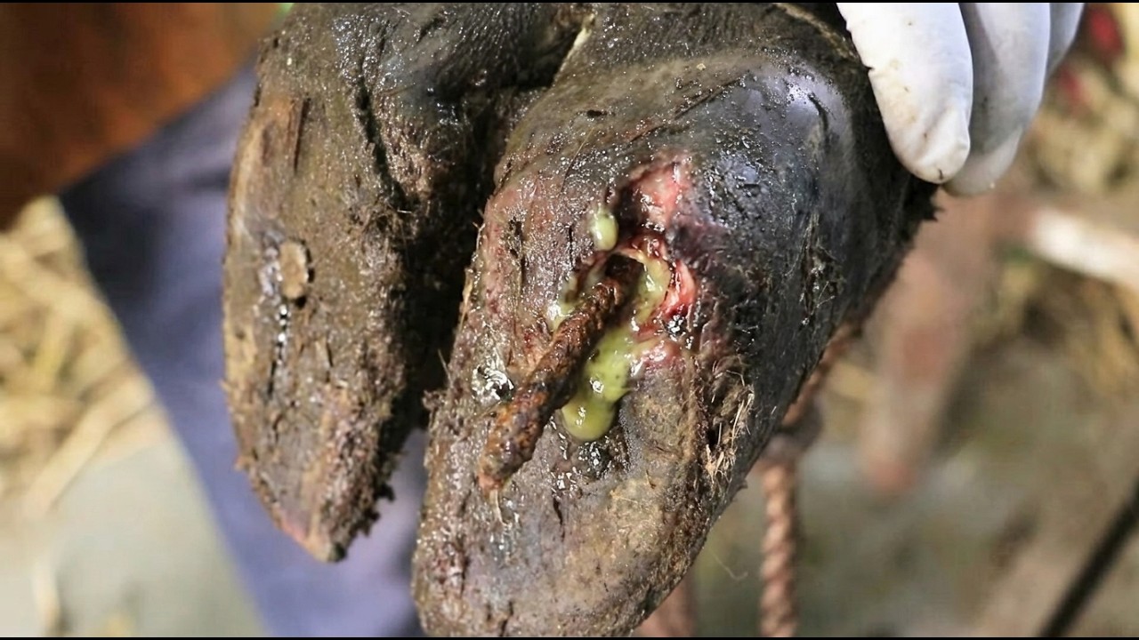🐄 Deep Hoof Cleaning ASMR ✨ Trimming & Rusty Nail Removal | Cows TV