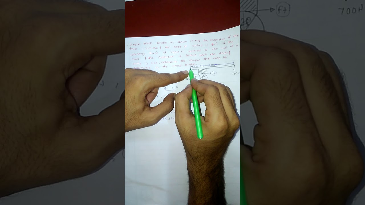NUMERICALS ON SINGLE BLOCK BRAKE