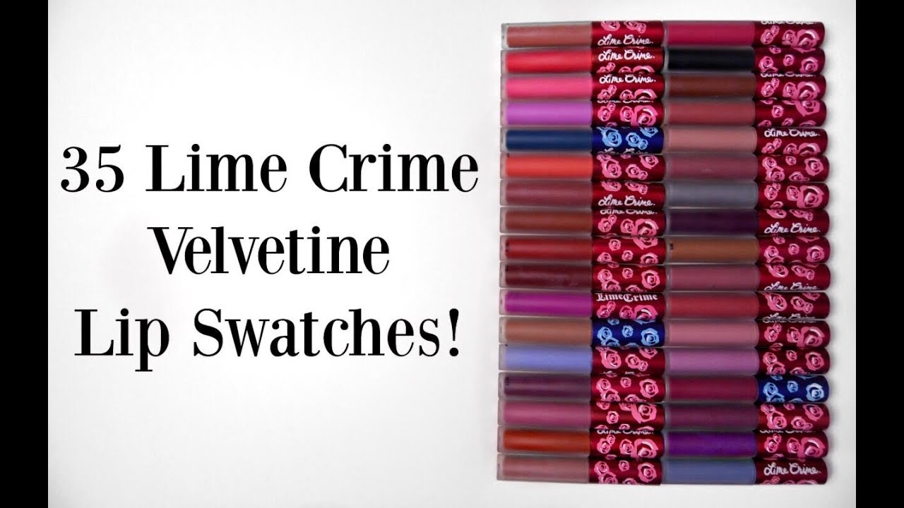 LIP SWATCHES: 35 LIMECRIME VELVETINES