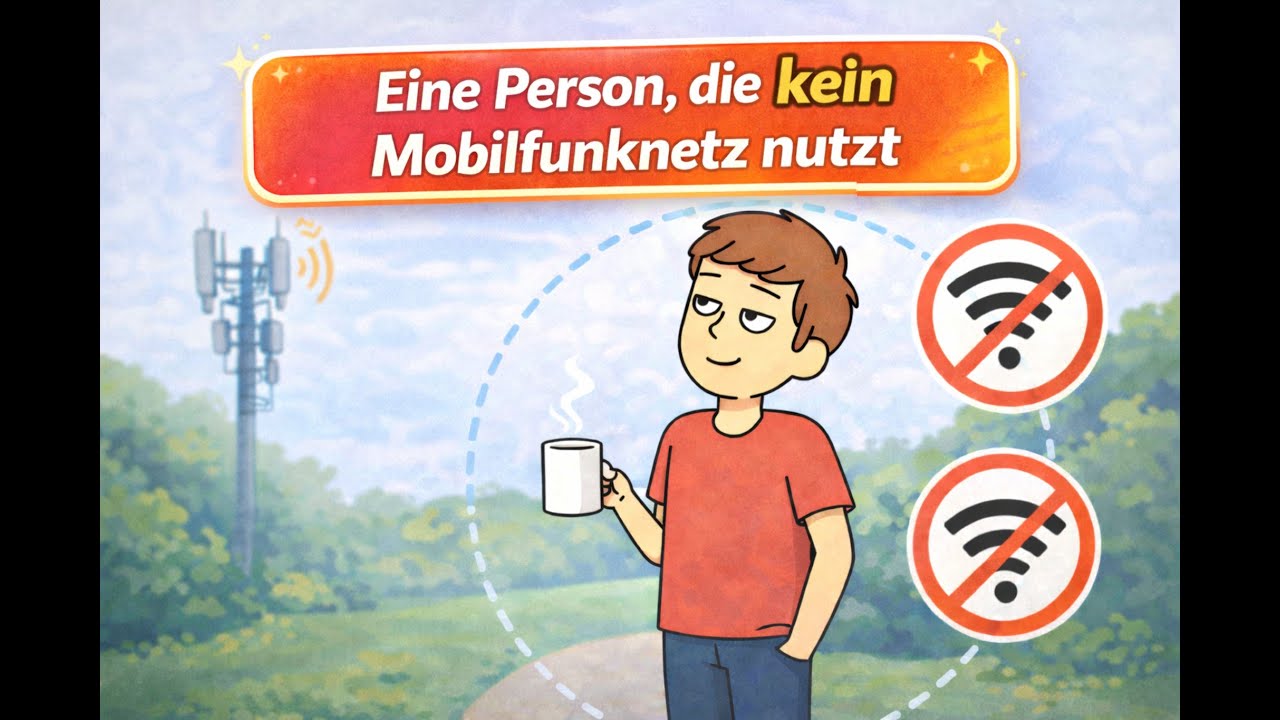 Eine Person, die kein Mobilfunknetz nutzt