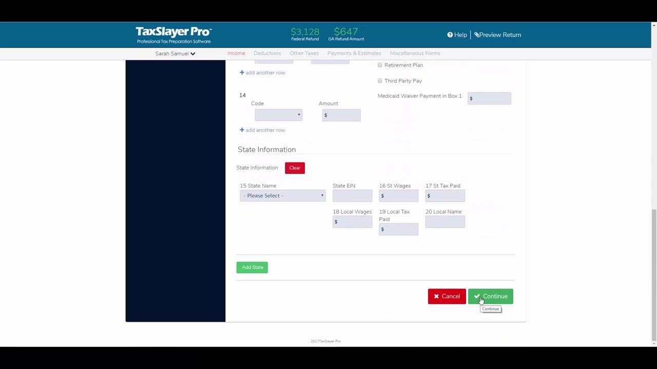 TaxSlayer ProWeb Amended Return