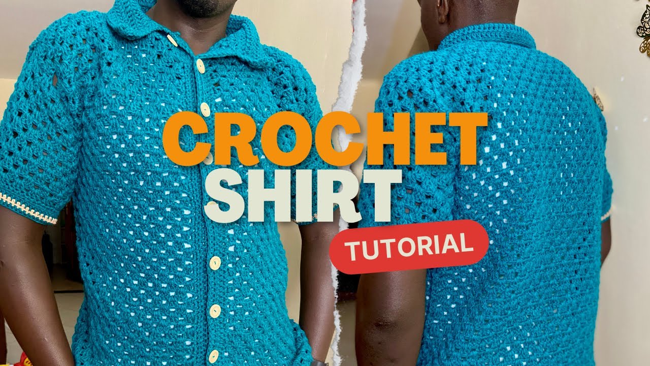 EASY Crochet unisex collared shirt | DIY shirt | granny stitch | beginner friendly | summer shirt