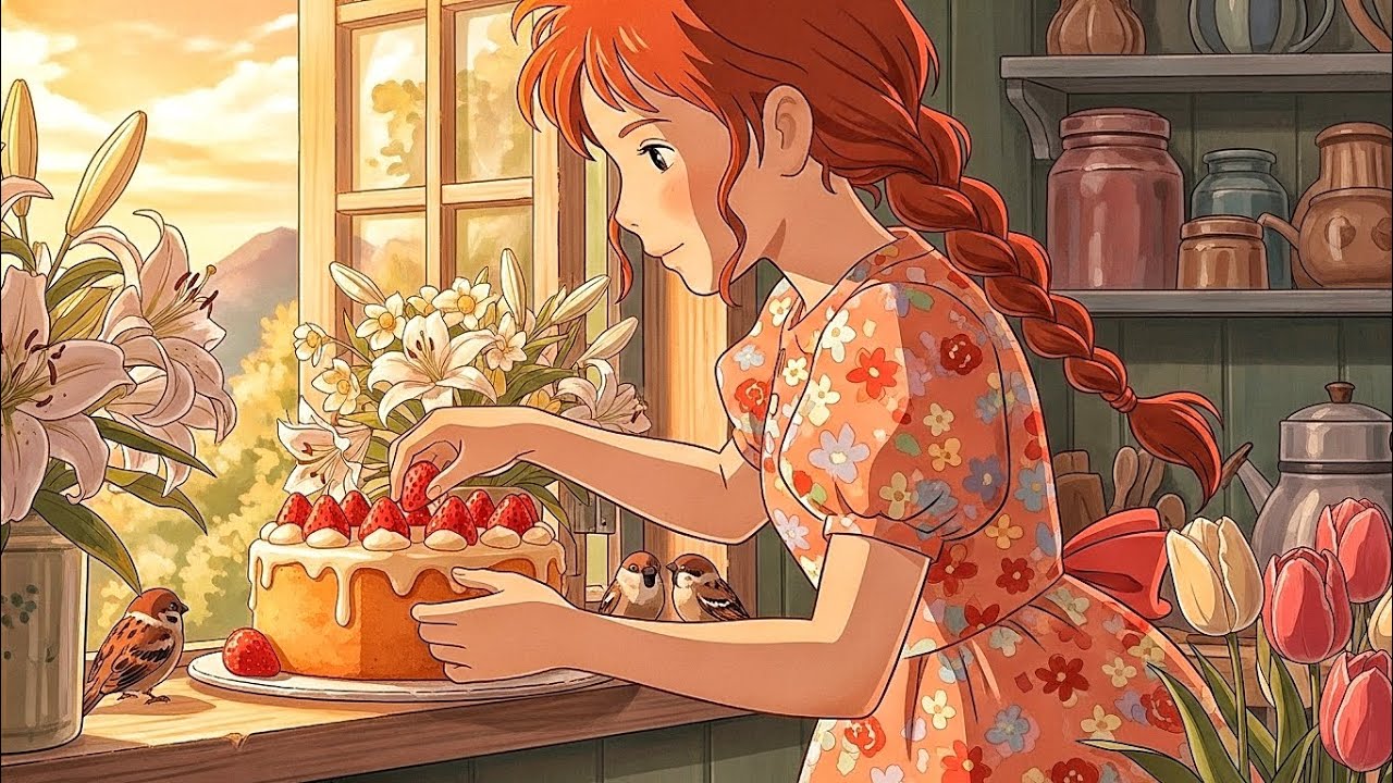 Cooking cake asmr video/ Ghibli style cake baking video/Ghibli style cooking videos /Ghibli asmr