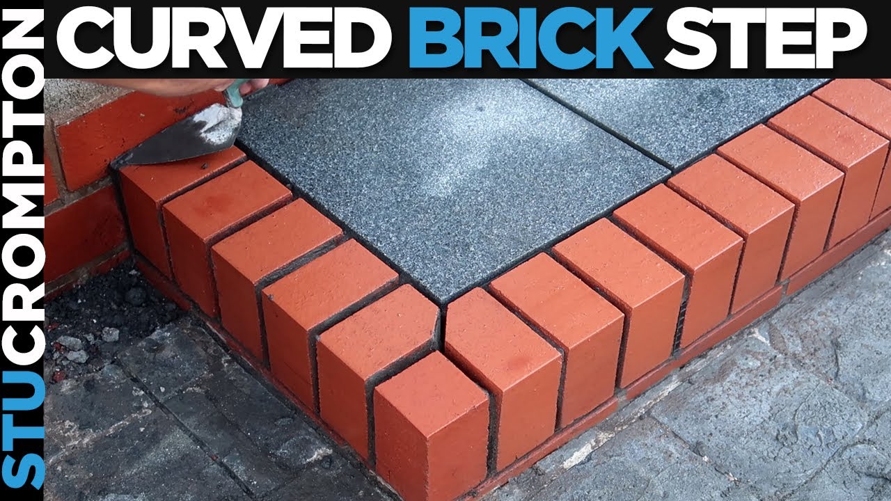 Bricklaying - Building Curved Brick Step with Granite Slate