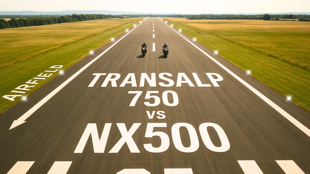 Airfield Drag Race with Transalp 750 and NX500!