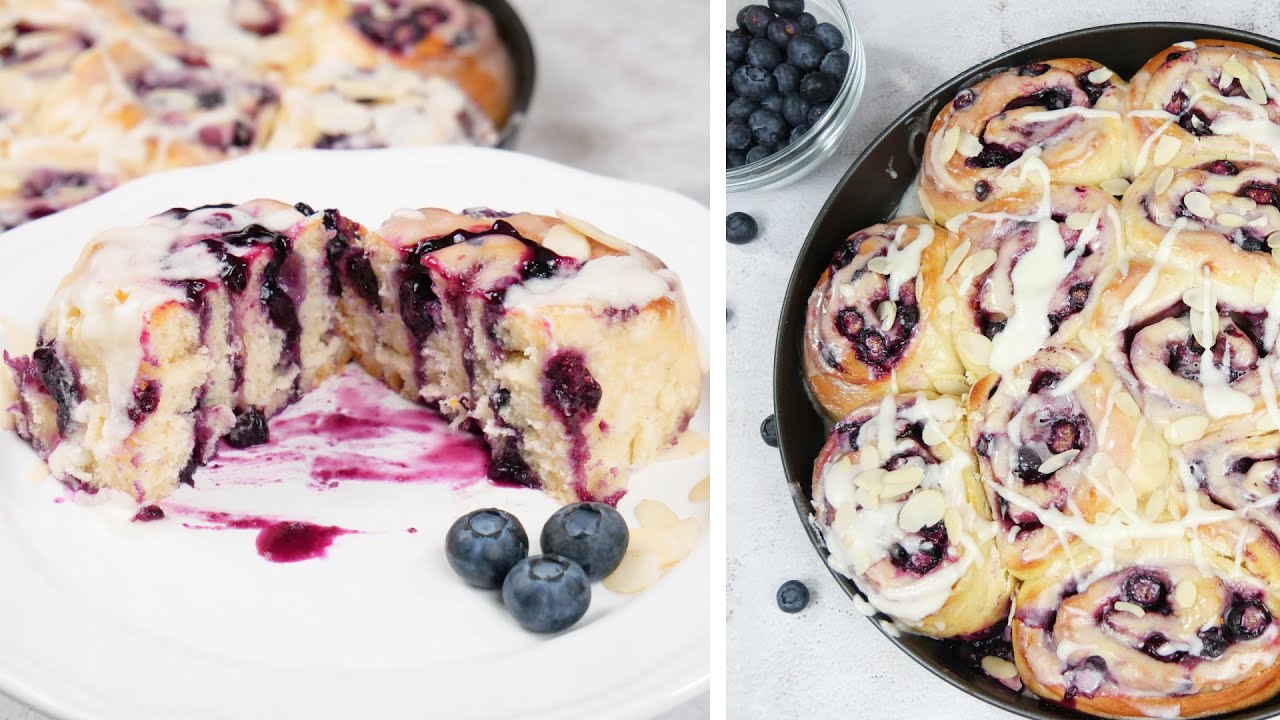 Blueberry Rolls - Blaubeer Hefeschnecken Rezept