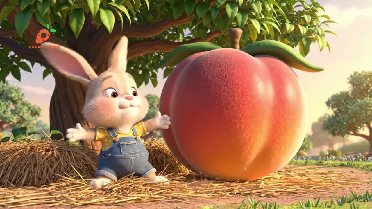 GIANT PEACH?! 😱🍑😱🚜 This Peach Is BIGGER Than Bunny! 🐰🍑😳