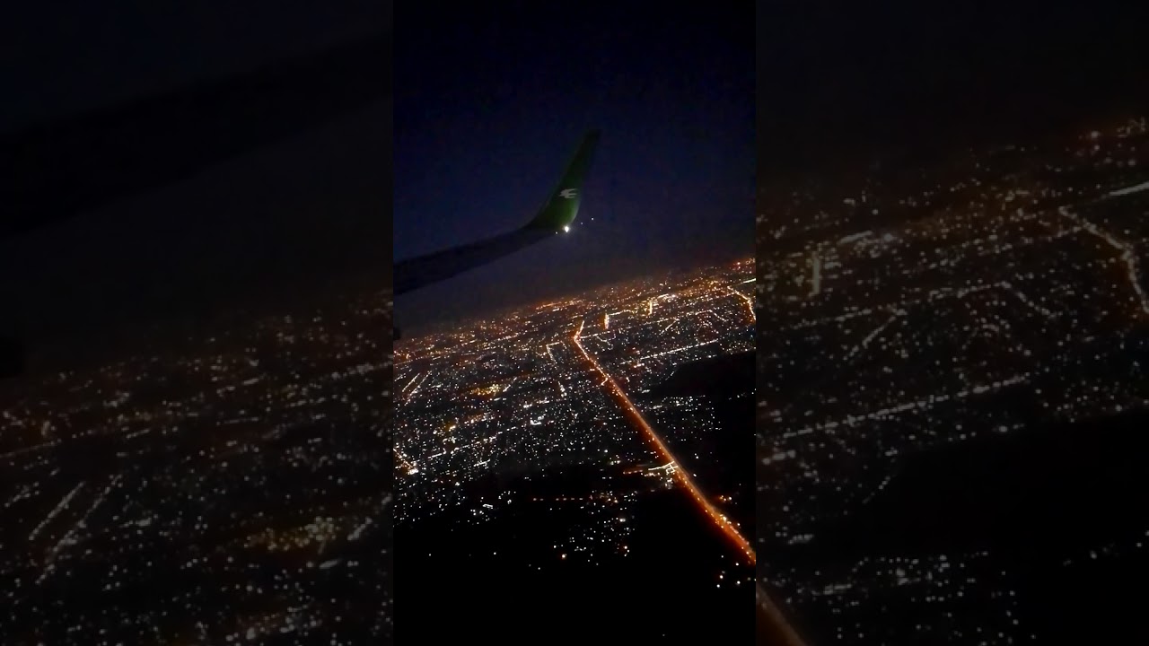 إقلاع جميل B737-800من مطار بغداد الدولي ومنظر رائع لبغداد ليلا