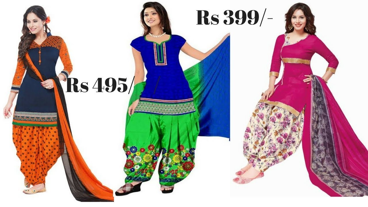 Latest Punjabi Suit with printed salwar with price //Latest Punjabi Suits Designs 2018