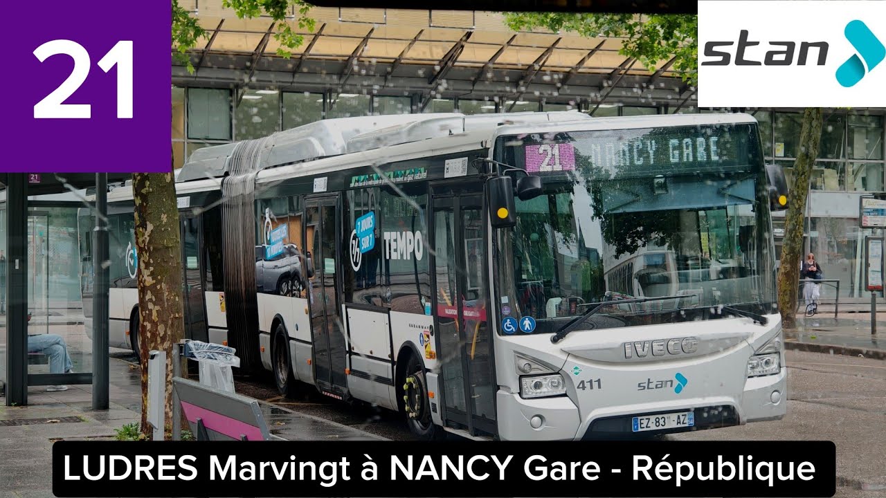 IVECO Urbanway 18 GNC ZF - Ligne 21 - Réseau STAN [NANCY] - De LUDRES Marvingt à NANCY Gare 