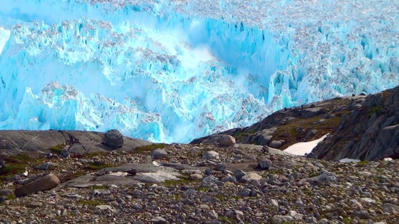 Helheim Glacier massive calving East Greenland