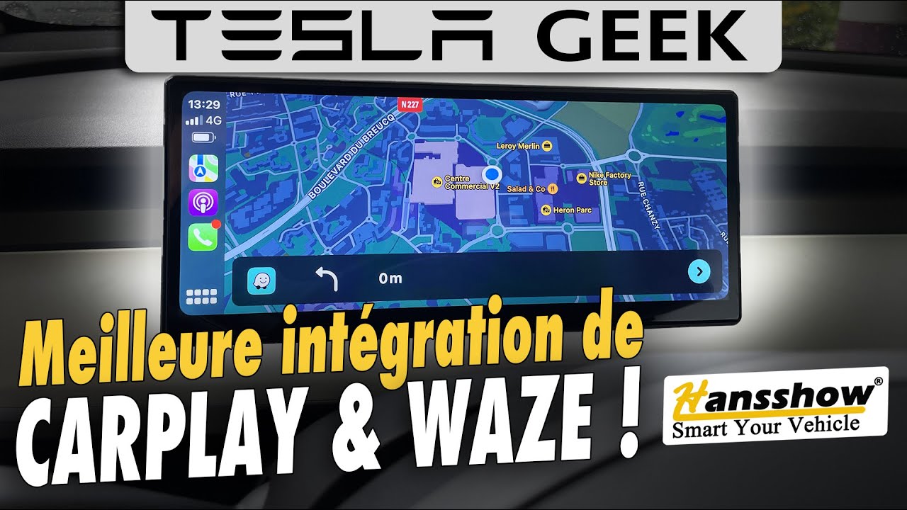 CARPLAY & Waze : la meilleure solution pour TESLA Model 3 & Y par Hansshow + TESLA Vision