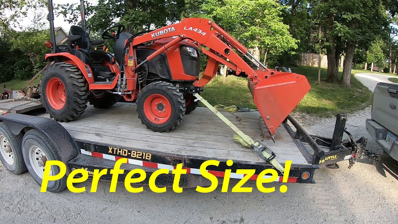 The best trailer for a compact tractor - Kubota B2601 on Doolittle 16+2