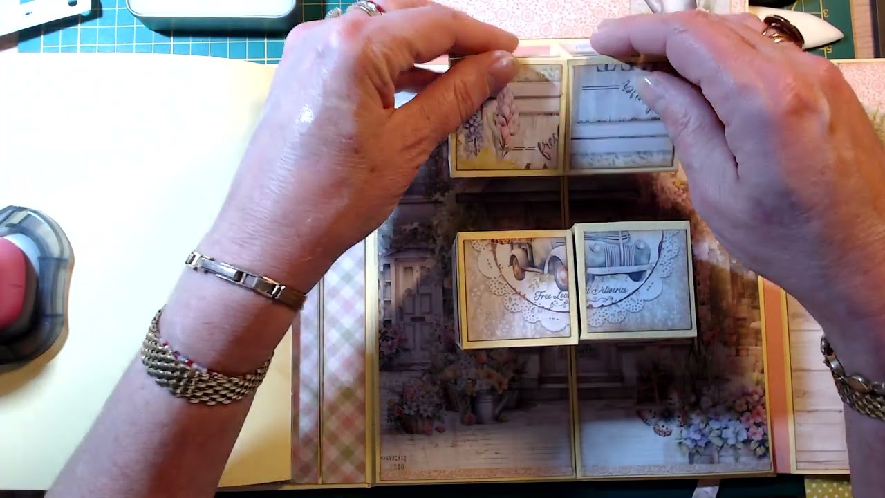 ALBUM#18 L'album Flowers Shop-  Tuto 8 -La déco des cubes et de la page