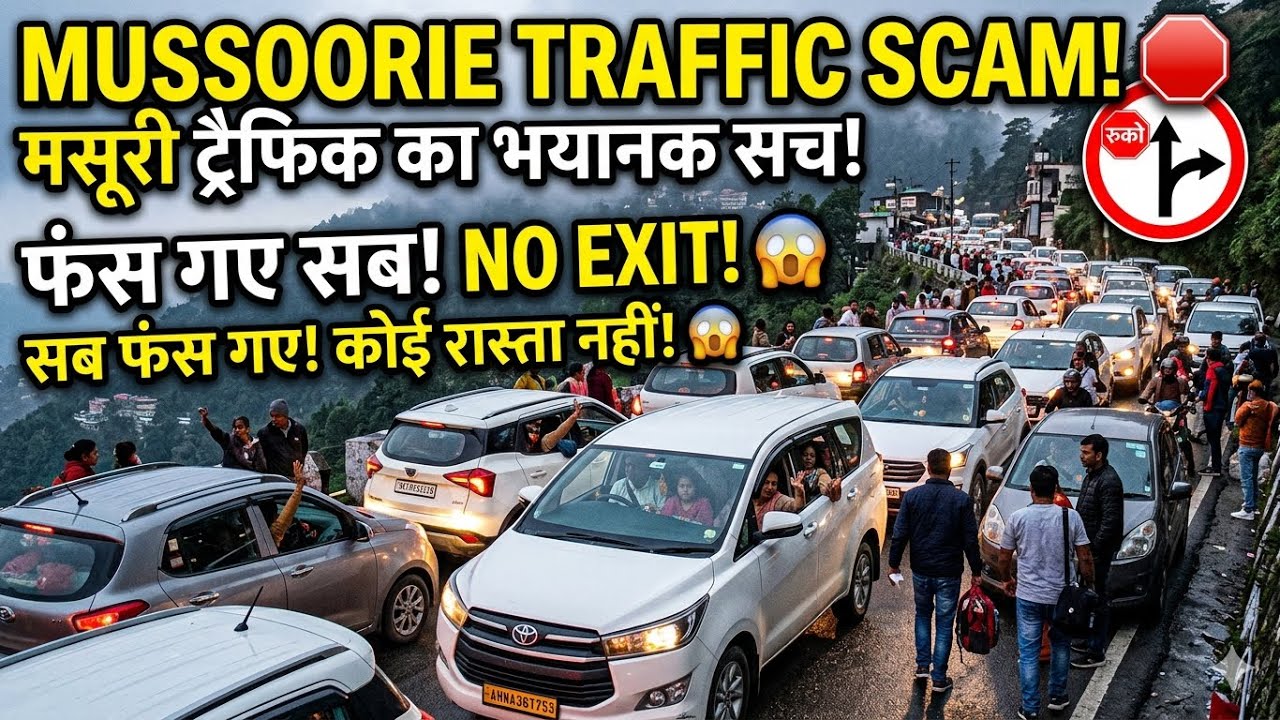 Mussoorie Mein Sab Fasse! Koi Rasta Nahi? 🤯 Shocking Reality! hain:#Mussoorie #TravelAlert #Viral