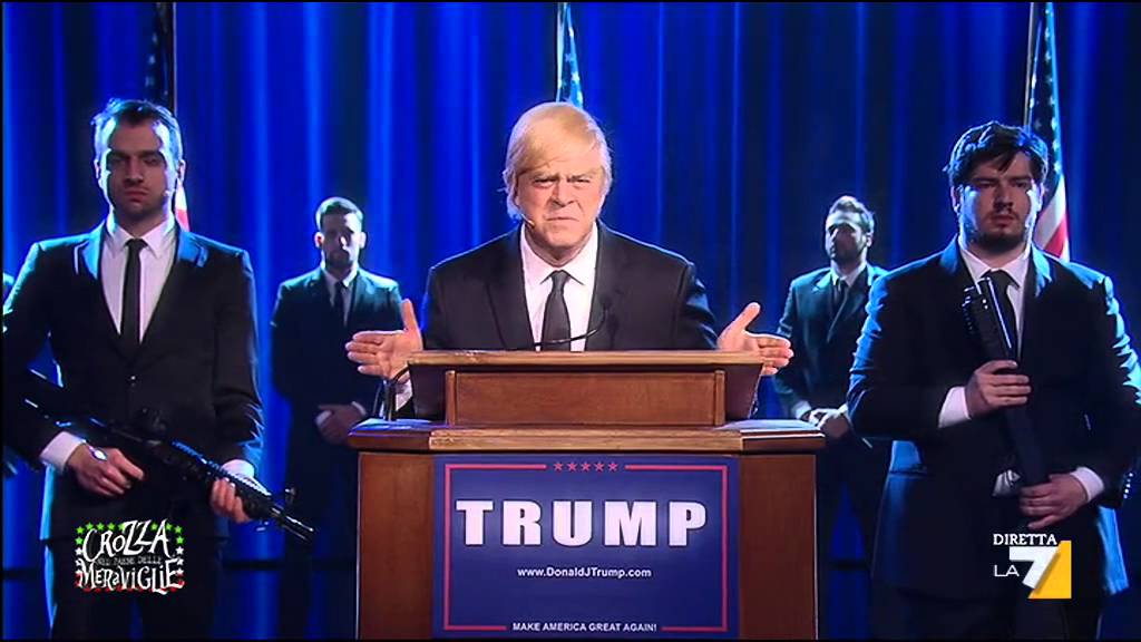 Crozza-Trump: Peace? Piss like a dog in front of a tree?