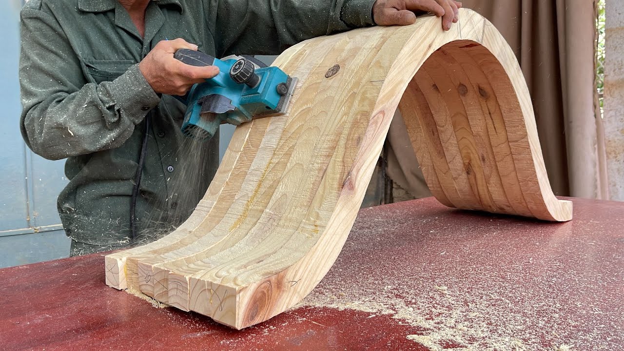 A Table With Perfect Soft Curves From Wooden Strips // Extremely Useful Curved Wood Crafting Project