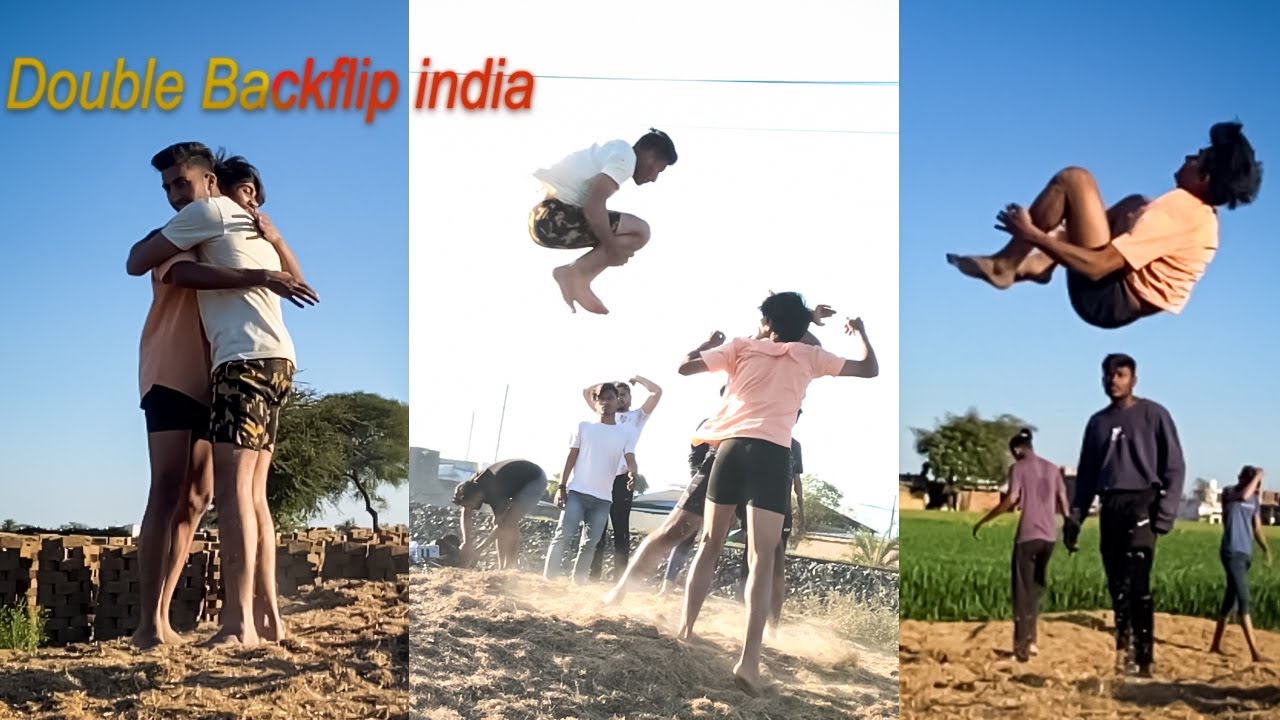 Double Backflip india/@hyperhookaashish /@NitinJustin
