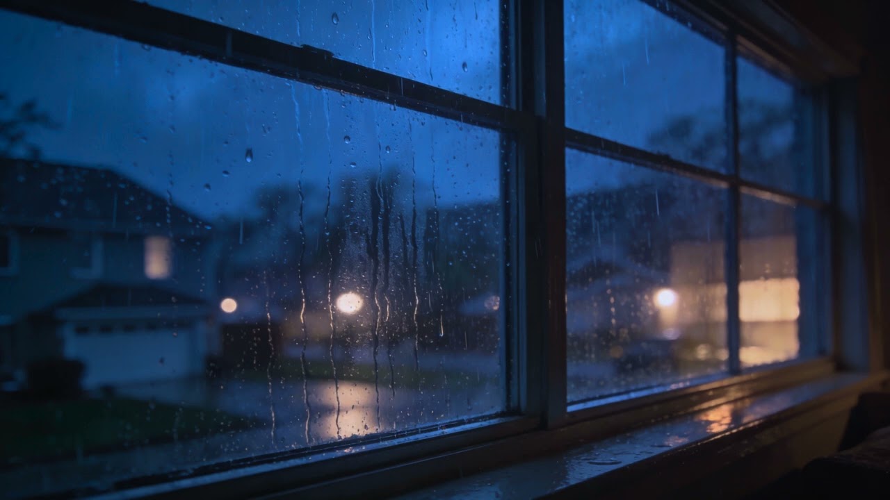 Rain on a Window at Night 🌧️ Cozy Window Rain Sounds for Deep Sleep (10 Hours)