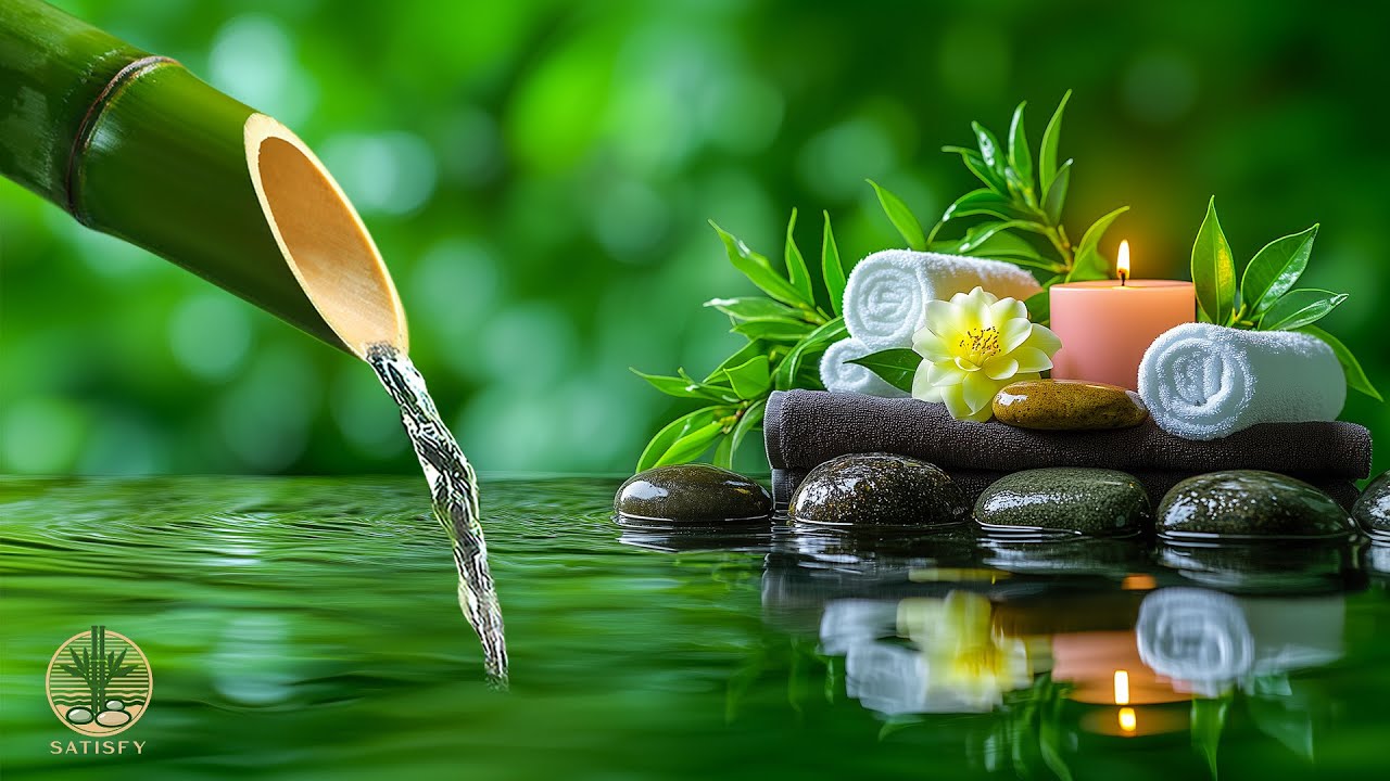 Relaxing Music Relieves Stress, Calm Anxiety and Depression 🌿 Bamboo Water Fountain, Calm the Mind