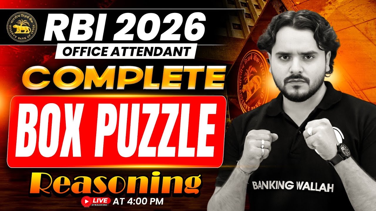 RBI Office Attendant 2026 | Box Puzzle Reasoning | RBI Office Attendant Reasoning | by Vidhu Sir