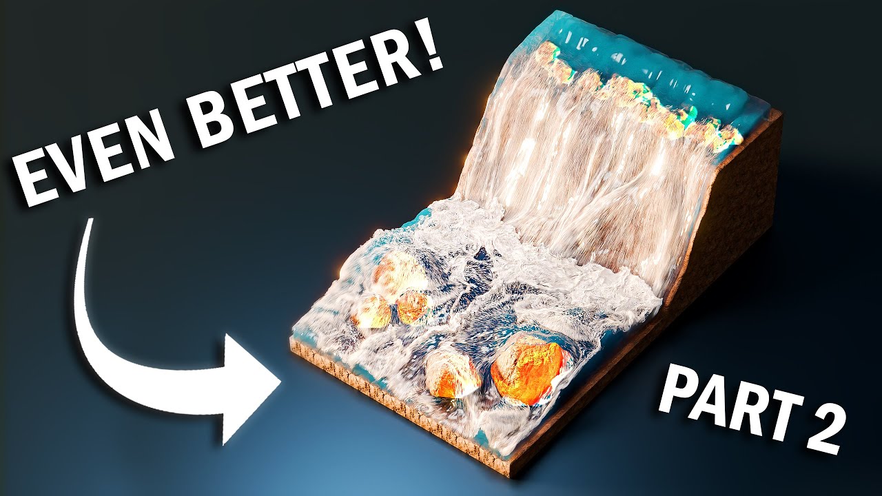 Blender Waterfall Simulation Tutorial [PART 2] #tutorial