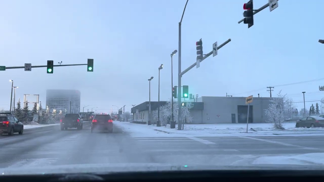 Exploring Anchorage Alaska Downtown on Xmas Day.