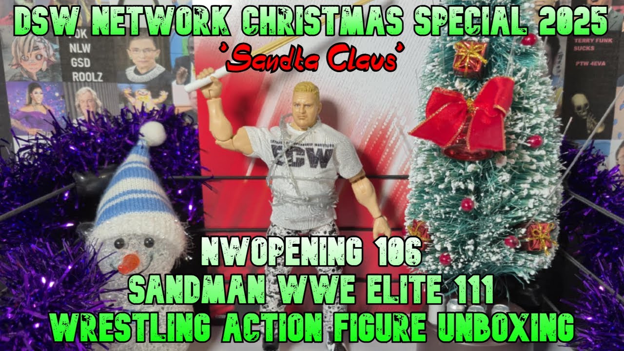 NWOpening 106 - Распаковка фигурки борца Sandman от Mattel Elite 111 (Рождественский выпуск 2025)