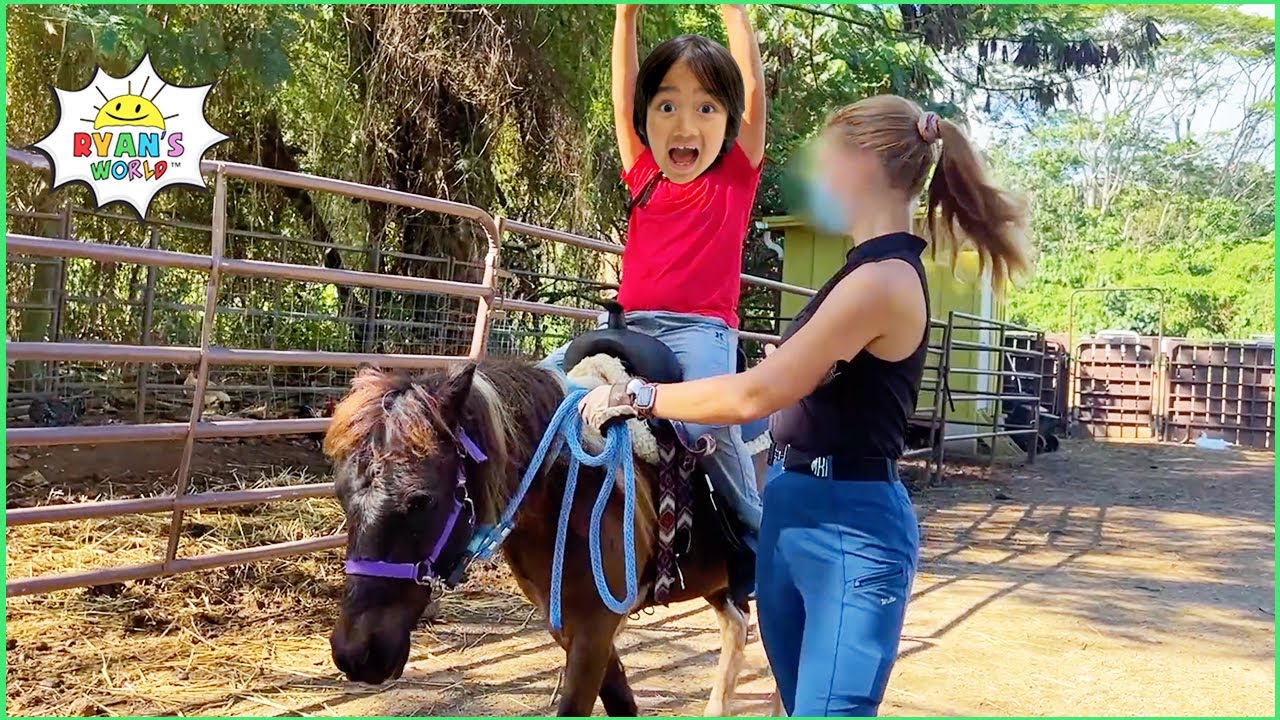 Ryan Training to Ride a Horse around the farm!