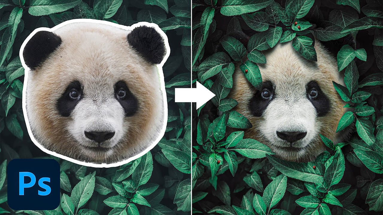 How to put ANY subject through the leaves EASILY in Photoshop