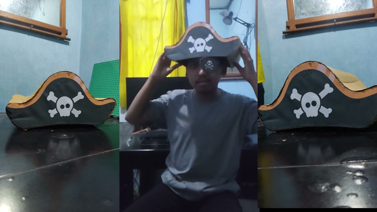 Cara membuat Media Topi Bajak Laut berbahan Kardus