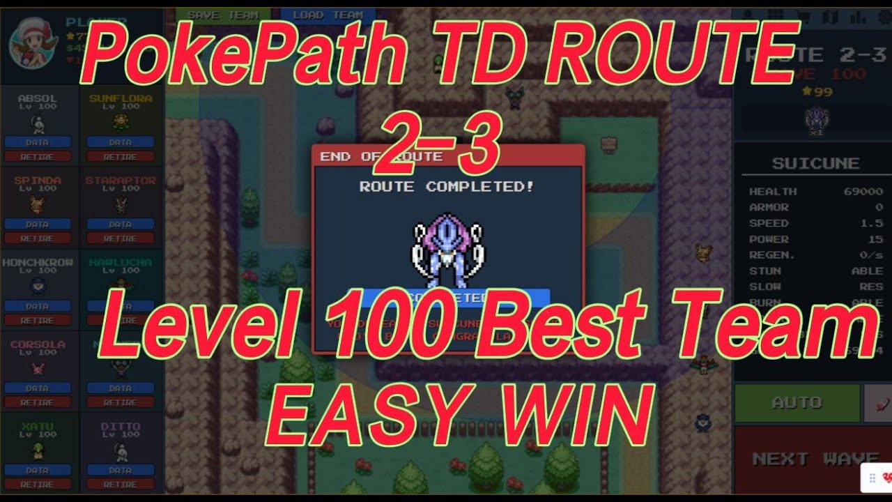 PokePath TD: Beating Suicune on Route 2-3 (The Absol Swap Strat)