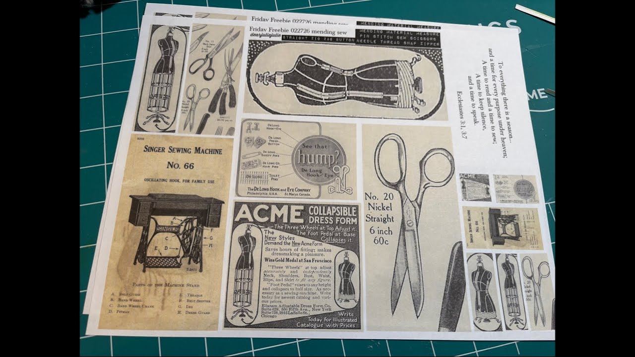 Friday Freebie Sewing themed embellishments! Available dearJulieJulie Patreon in the public section