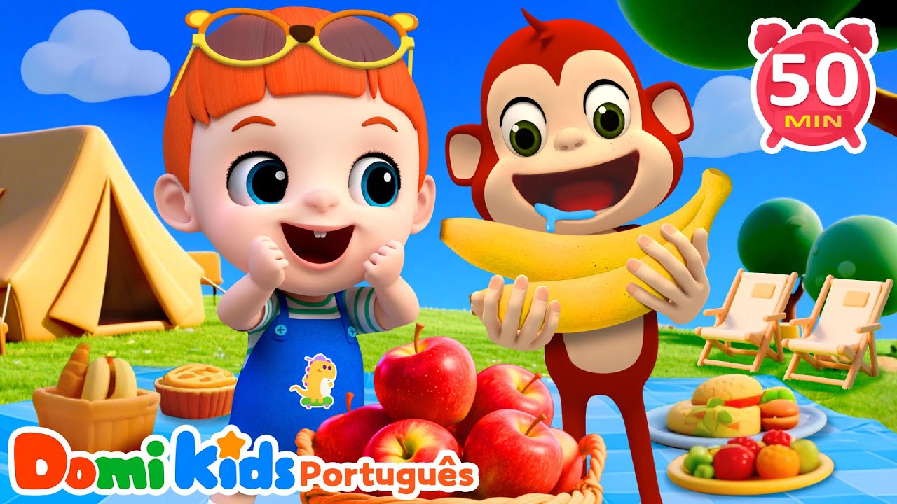 🍌 Vamos Cantar Sobre Maçãs e Bananas! 🍎 Música das Frutas | Canções Infantis | Domi Kids