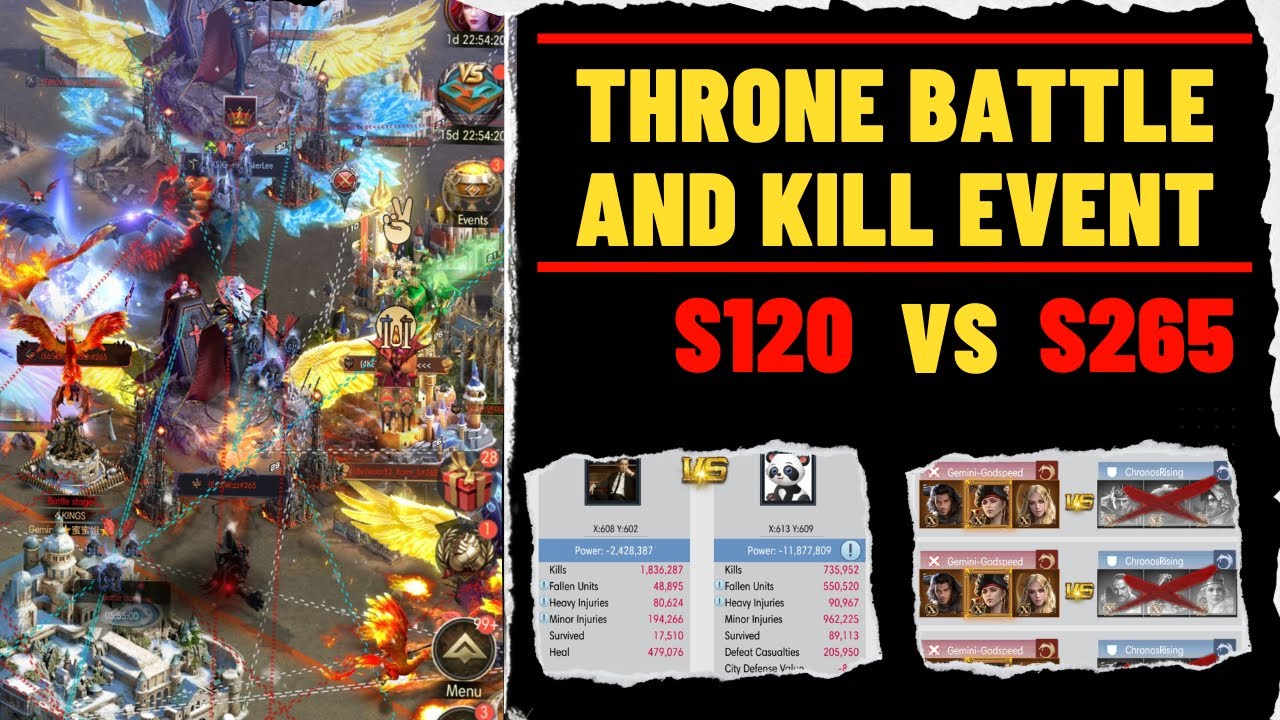 THRONE BATTLE AND KILL EVENT | S120 VS S265 | DUEL TWO OF THE STRONGEST STATE IN ROE #PART 1