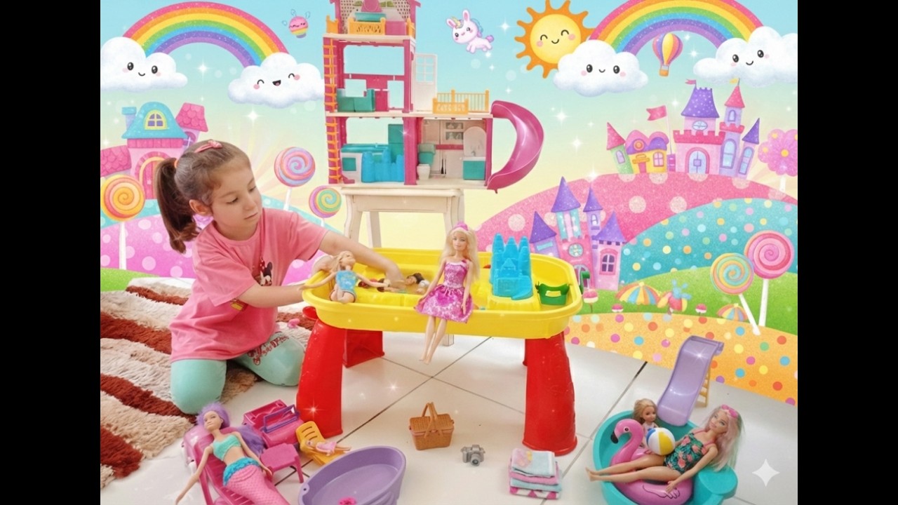 Ayliz'in Barbie Evi ve Havuz Oyunu 🏊‍♀️ Bebek Bakma Videoları