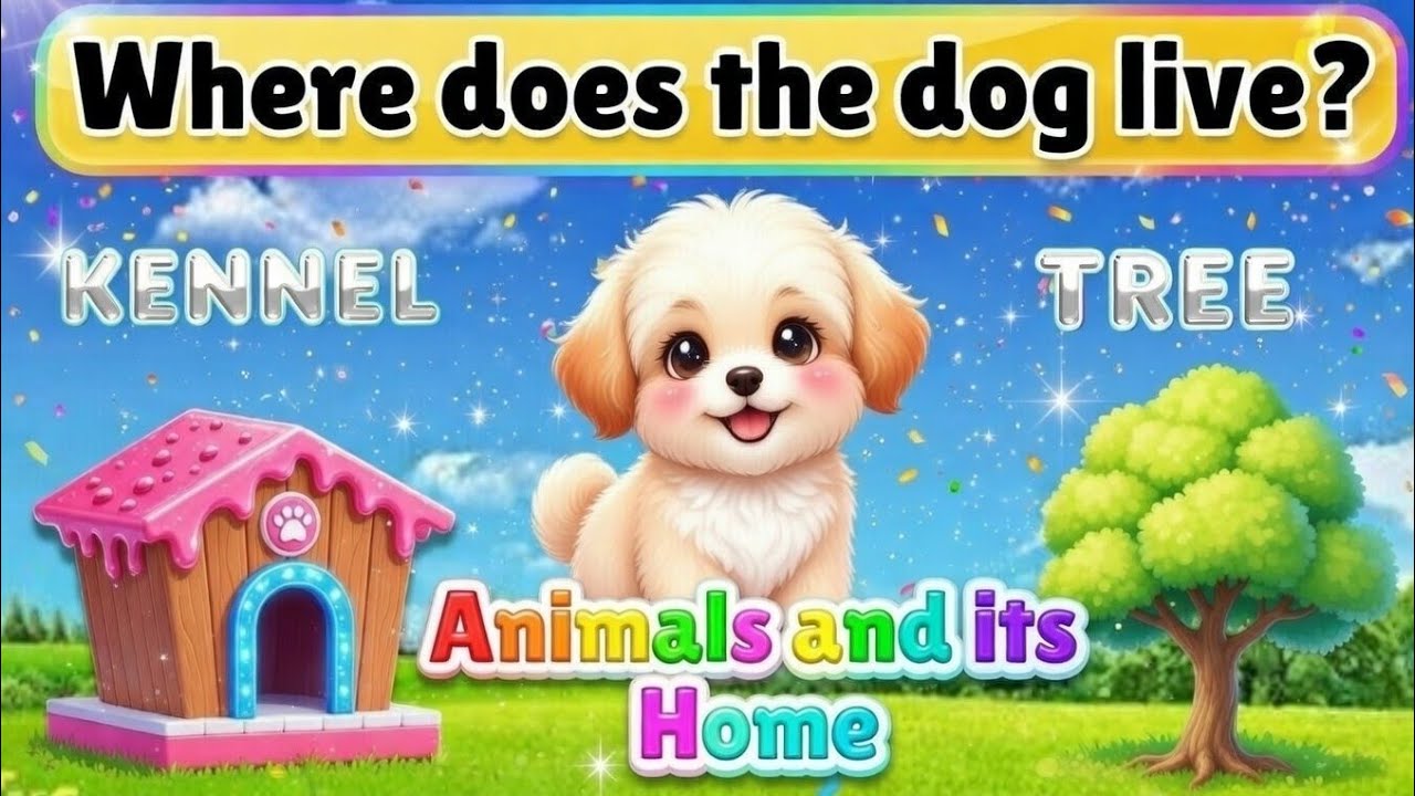 Animal to Its Home 🐰🏡 | Fun Learning for Kids  #KidsLearning #Kindergarten #AnimalHomes #KidsStudy