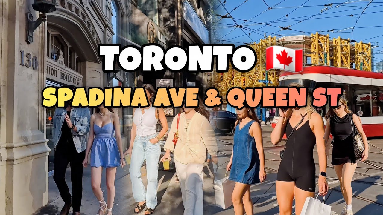 Toronto 🇨🇦 walking Tour On Spadina Ave & Queen St Downtown. Canada 4K